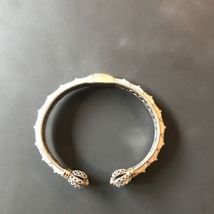 Zasha Ivory and Silver Hinge Bracelet